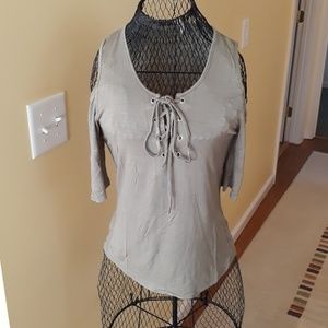 NEW Active USA Cold Shoulders Rayon Top